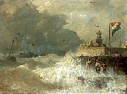 Andreas Achenbach Sturm an der Kuste china oil painting reproduction